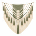 Makramee Wandteppich 100 x 100 cm Baumwolle Grün Creme Boho Wanddekoration