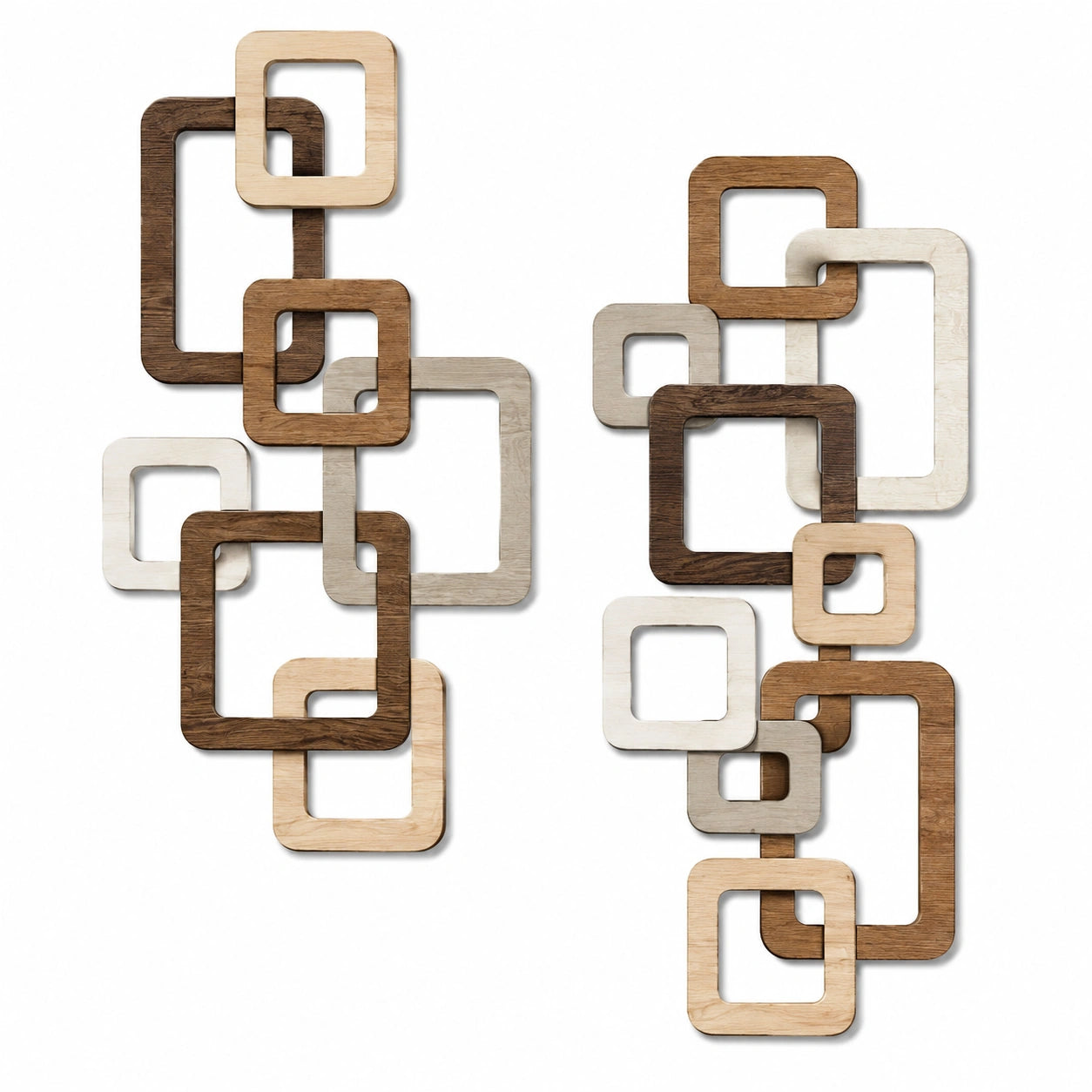 Wanddekoration 40 x 100 cm Holz braun beige geometrisch