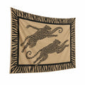 Wandteppich 150 x 130 cm aus Textilgewebe Beige Schwarz mit Leopardenmotiv im Safari-Stil
