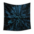 Wandteppich 150 x 130 cm aus Polyester in Schwarz und Blau mit Nachtwaldmotiv