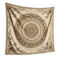 Wandteppich 150 x 150 cm Textilgewebe Beige Blumen Mandala Dekorativ