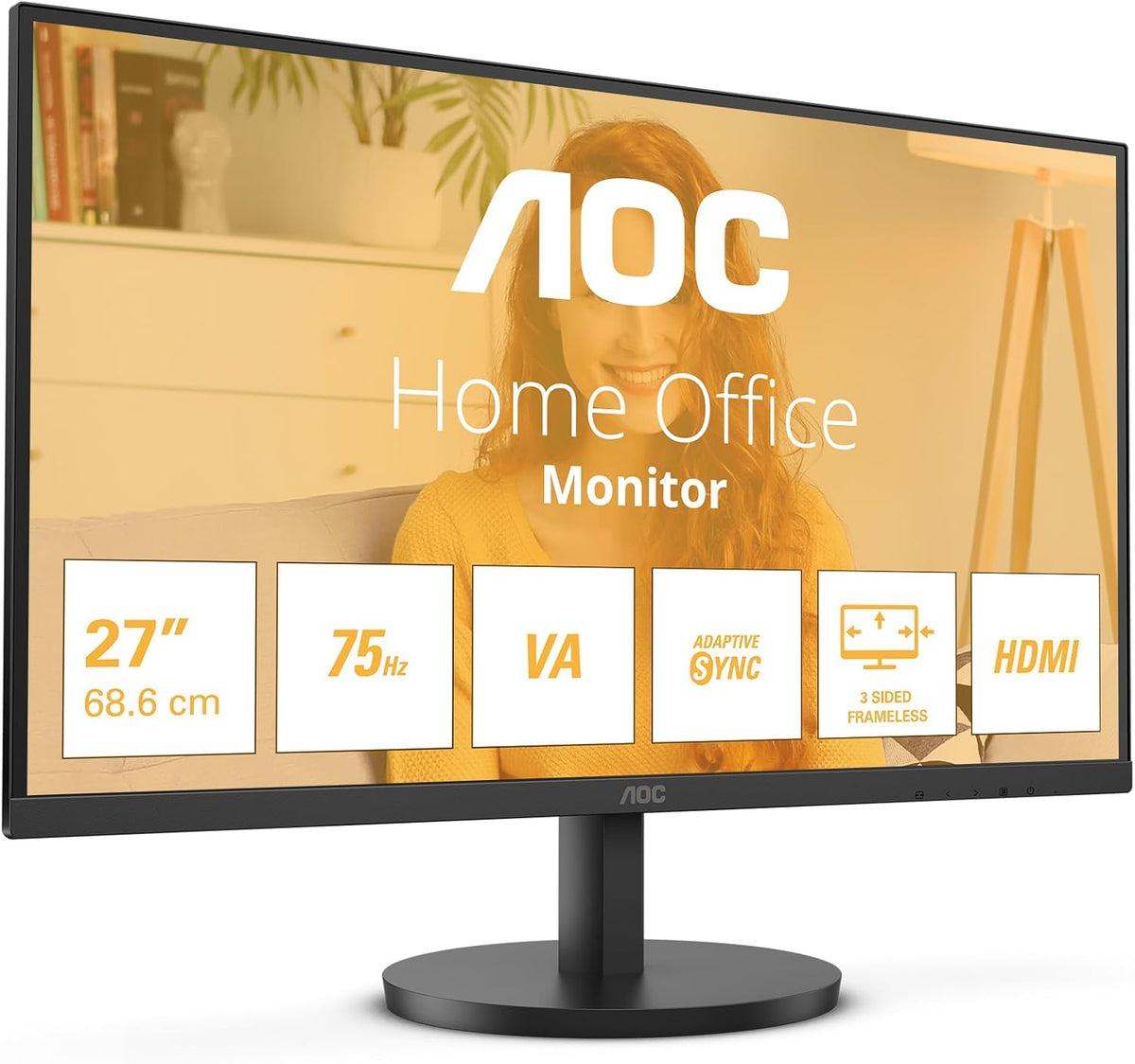 AOC – 27B3HM, Niebieski, 75 Hz, FHD 27 Inch – FreeSync, 250 CD, Niskie światło niebieskie